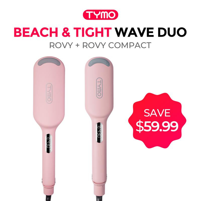 TYMO ROVY - 1.25 Inch Beach Waves Curling Wand & Heat Protectant Spray, Hair Curler Tool with Ceramic 3 Barrel for Women, Comfort, Thanksgiving Early Black Friday Sale, Gift, Dual Voltage Anti-Scald Easy to Use Styling Tool Gifting