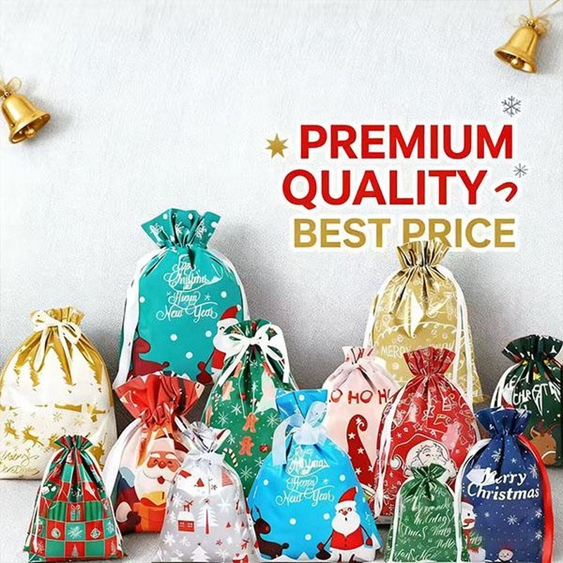 50PCS Christmas Gift Wrapping Set(25 Colorful Bags +25 Tags)-Random Patternssay Goodbye to Single-Style Gift Bags, Perfectfor Holiday Gifts