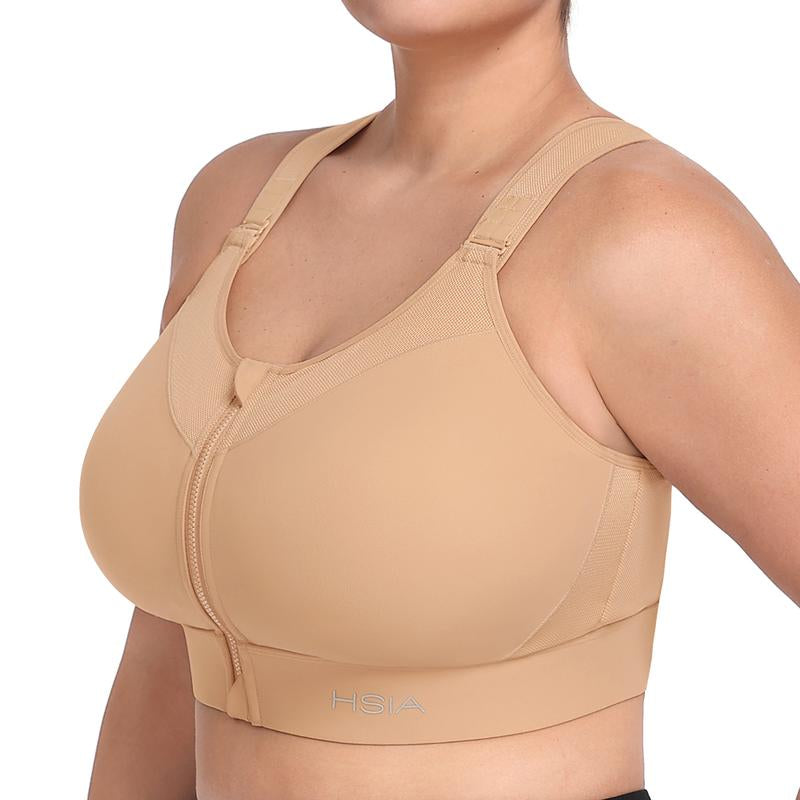 HSIA Powermove High Support Zip Front Sports Bra Wireless No Bounce Adjustable Wide Straps Tiktokshopblackfriday