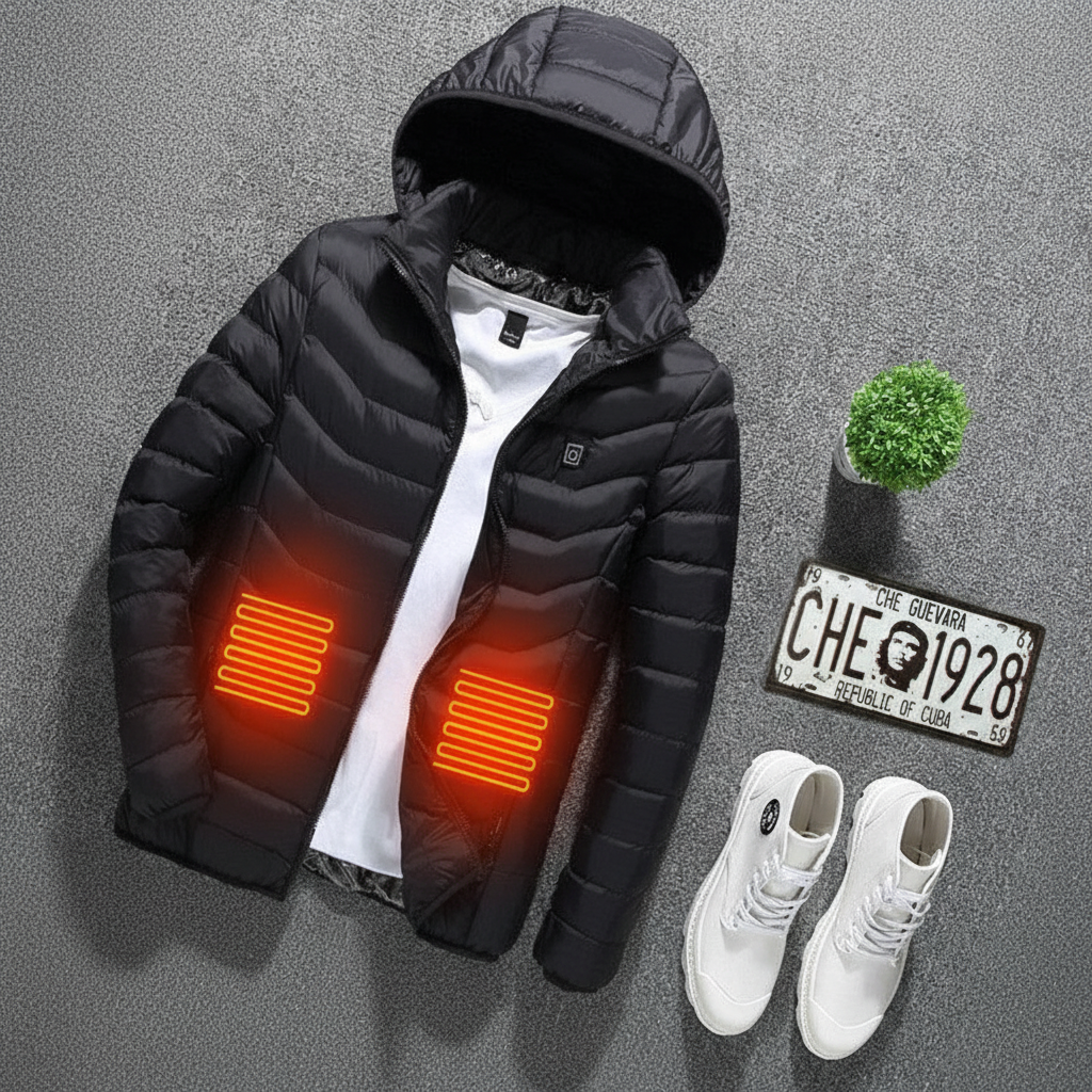 Winter Heated Jacket USB Electric Cotton Coat Zip-up Heater Thermal Clothing Heating Vest For Men