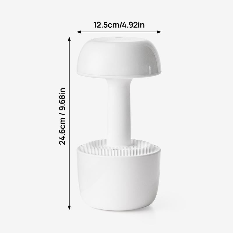 【MUNBYN Mushroom anti Gravity Humidifier】 Water Drop Humidifier with Multi Colors Night Lights for Bedroom, Home & Office, Auto Power-Off Protection with 8 Hours Battery Life, Quiet Diffuser with 38Db, Air Humidifier Gift