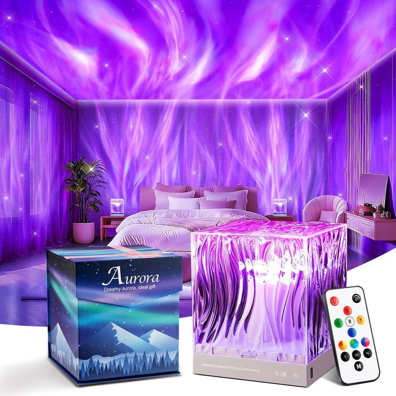Christmas Gift，One Fire Flower Lamp Ambient Lighting for Kids Bedroom, Cool Things Water Ripple Lamp,Dimmable+Remote+Timer Space Projector Gifts for Kids Who Have Everything,Pink Roses Romantic Bedroom Decor