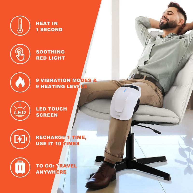Pain Relief Knee Massager with Heat - Anyask Vibration Massage Wrap with LED Screen, Adjustable Heated Pad for Calves & Legs, Perfect Gift for Him/Her