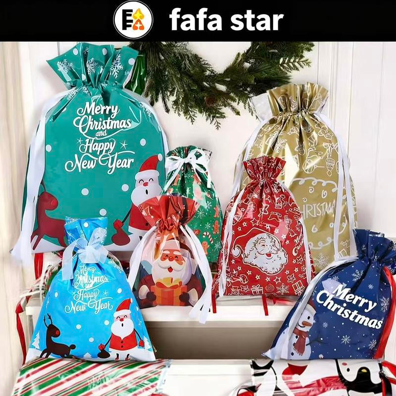 50PCS Christmas Gift Wrapping Set(25 Colorful Bags +25 Tags)-Random Patternssay Goodbye to Single-Style Gift Bags, Perfectfor Holiday Gifts