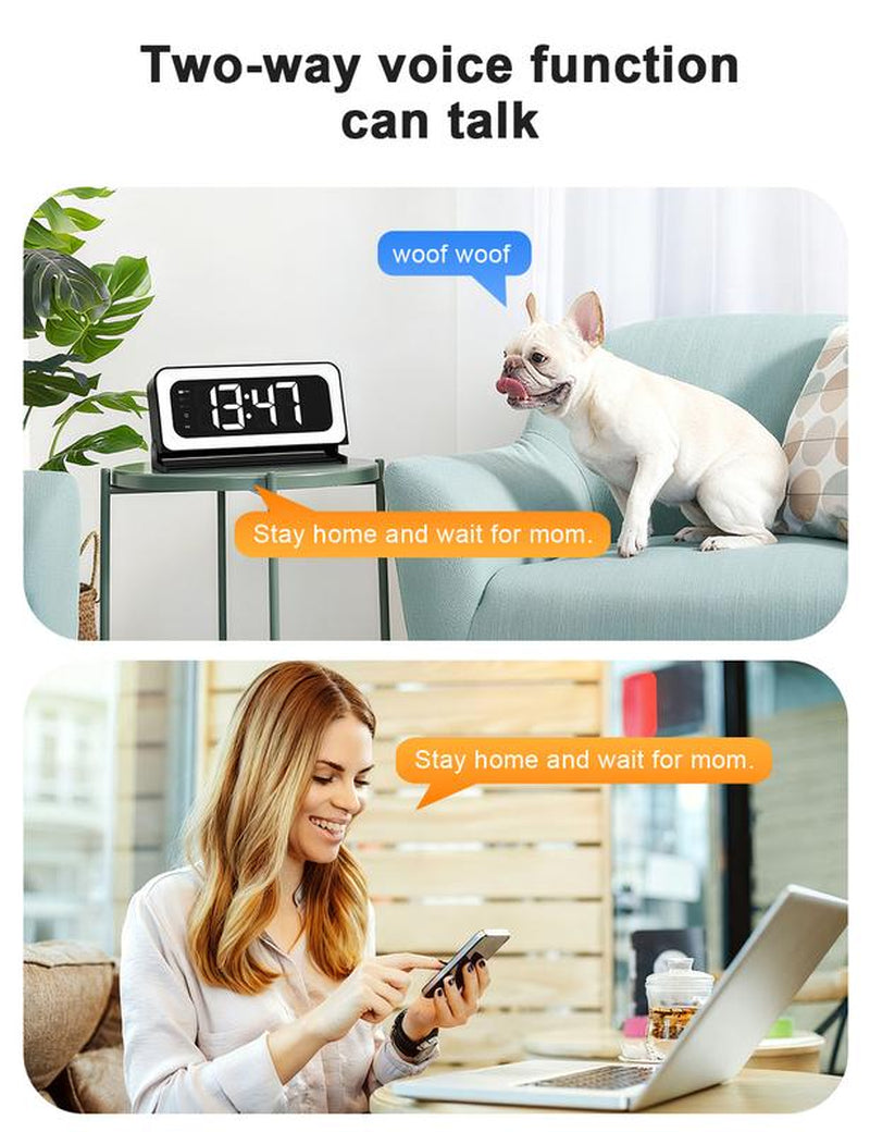 Wifi Surveillance Camera - 1080P HD Wireless Camera Clock , Night Vision, Motion Detection, Loop Recording, 2.4Ghz Wifi Connectivity, Battery Powered, Remote Real-Time Viewing, Perfect for Home, Office, Warehouse Monitoring