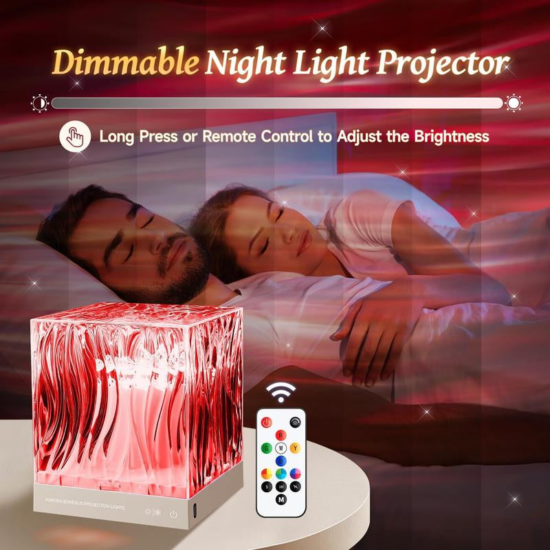 Christmas Gift，One Fire Flower Lamp Ambient Lighting for Kids Bedroom, Cool Things Water Ripple Lamp,Dimmable+Remote+Timer Space Projector Gifts for Kids Who Have Everything,Pink Roses Romantic Bedroom Decor